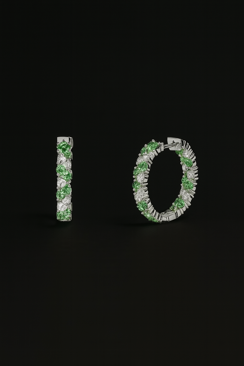 Pastel Green Drop Hoop Earrings