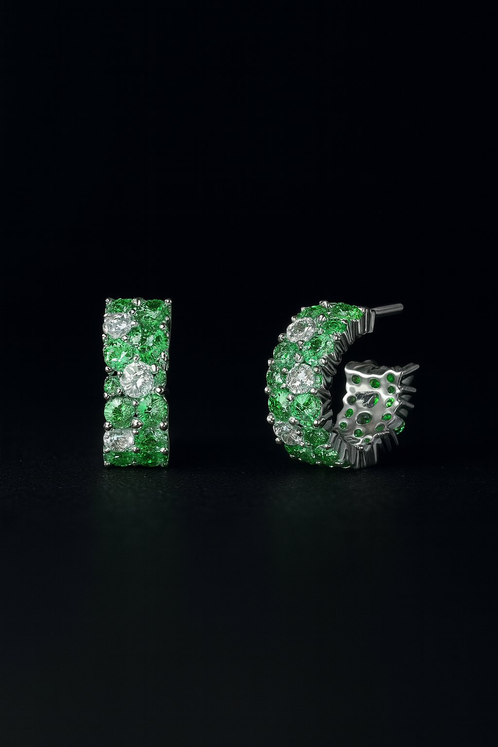 Pastel Green Drop Huggie Earrings