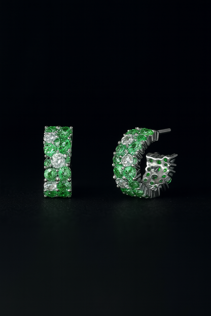 Pastel Green Drop Huggie Earrings