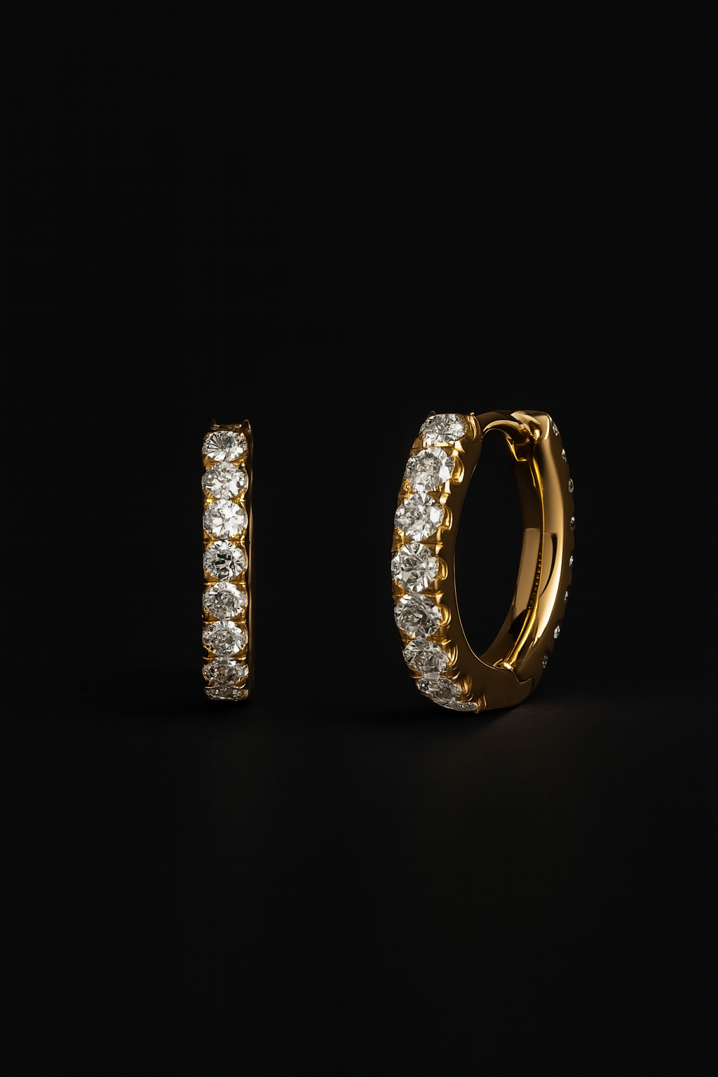 Pavé Gold Huggie Earrings