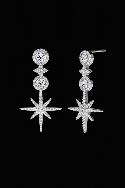 Pavé Météorites & Circles Drop Earrings
