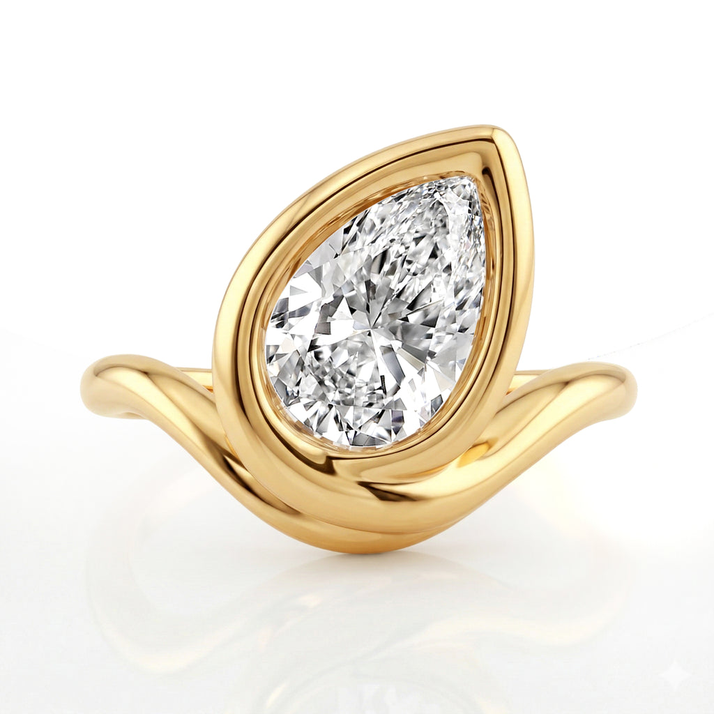 Pear Bezel Ring
