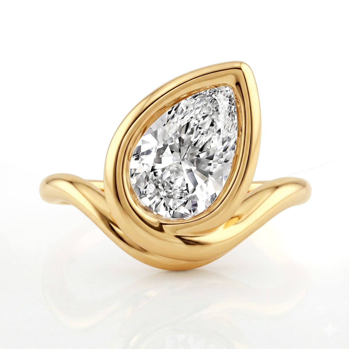 Pear Bezel Ring