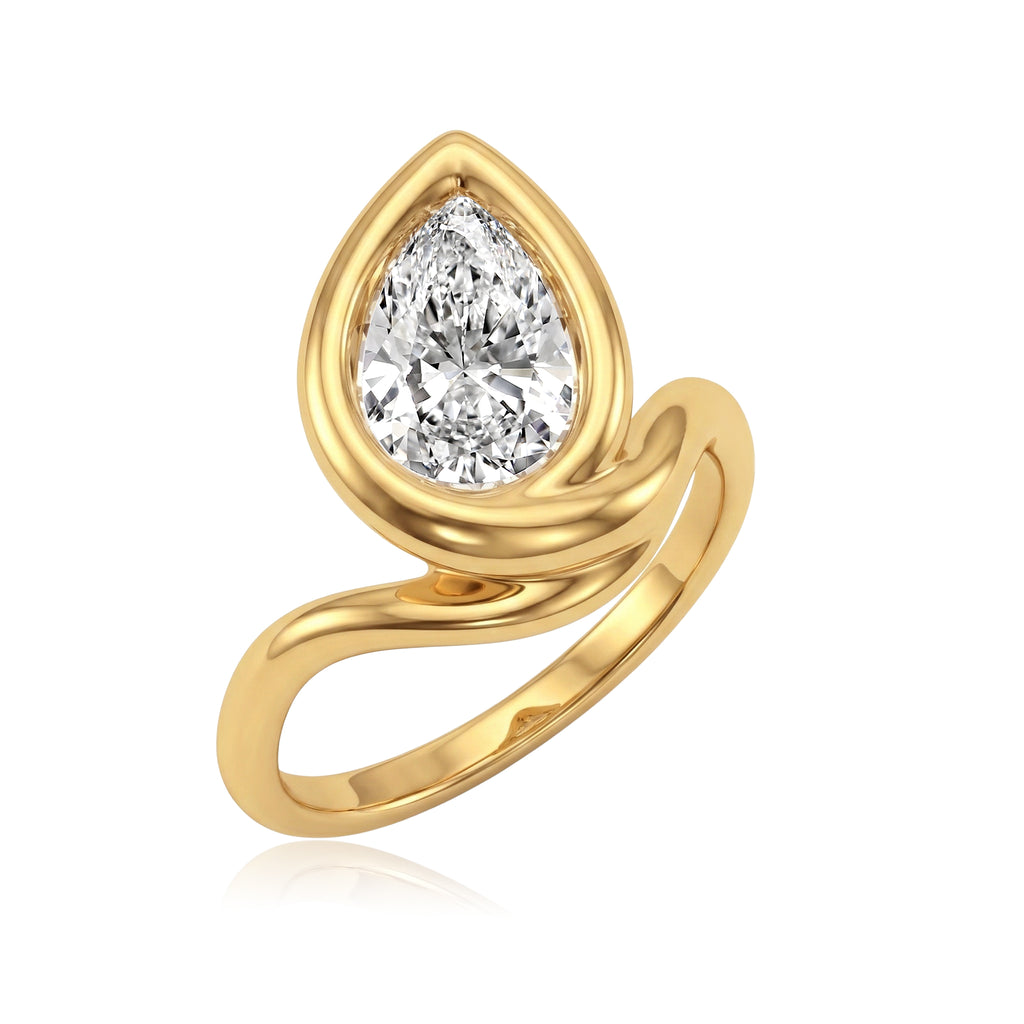 Pear Bezel Ring