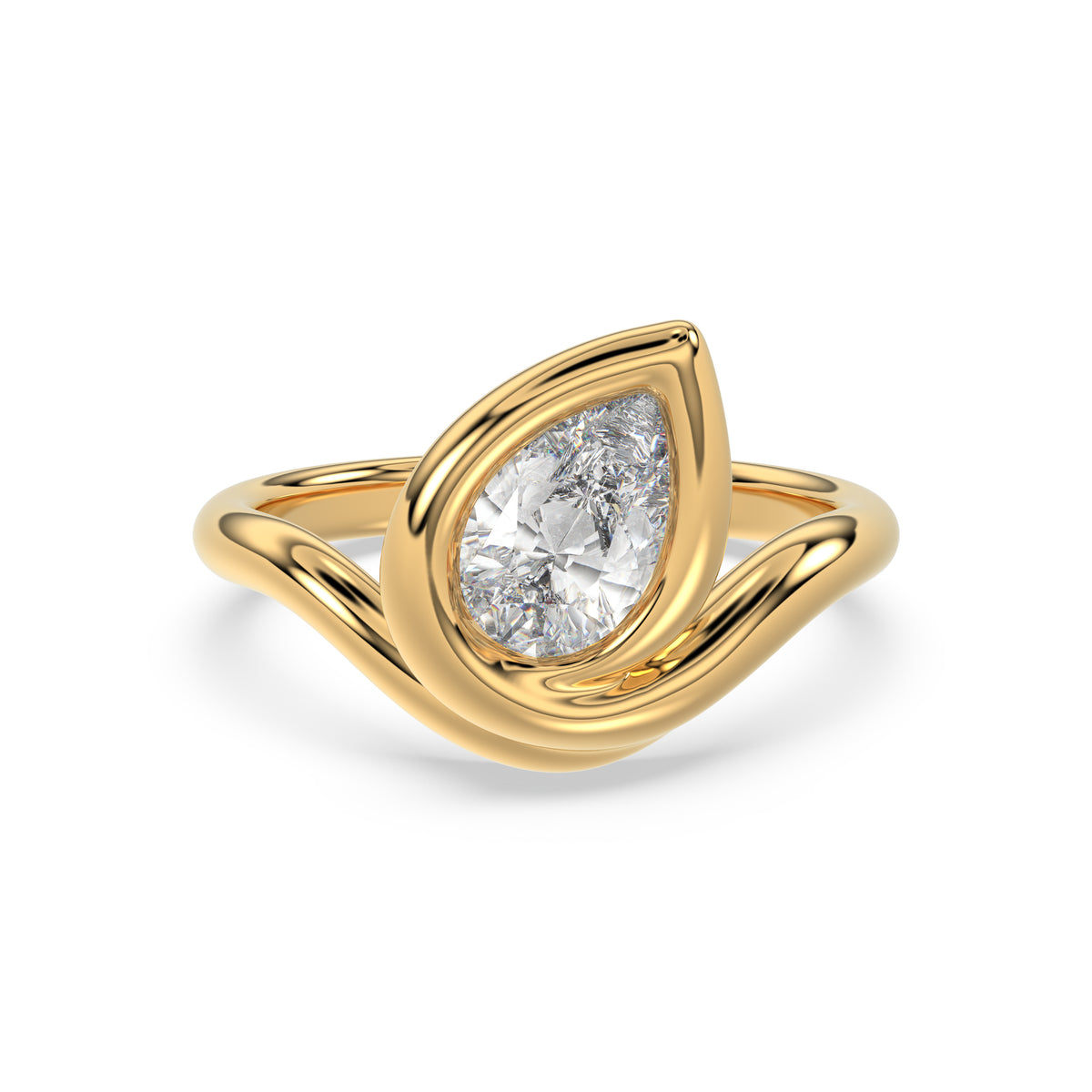 Pear Bezel Ring