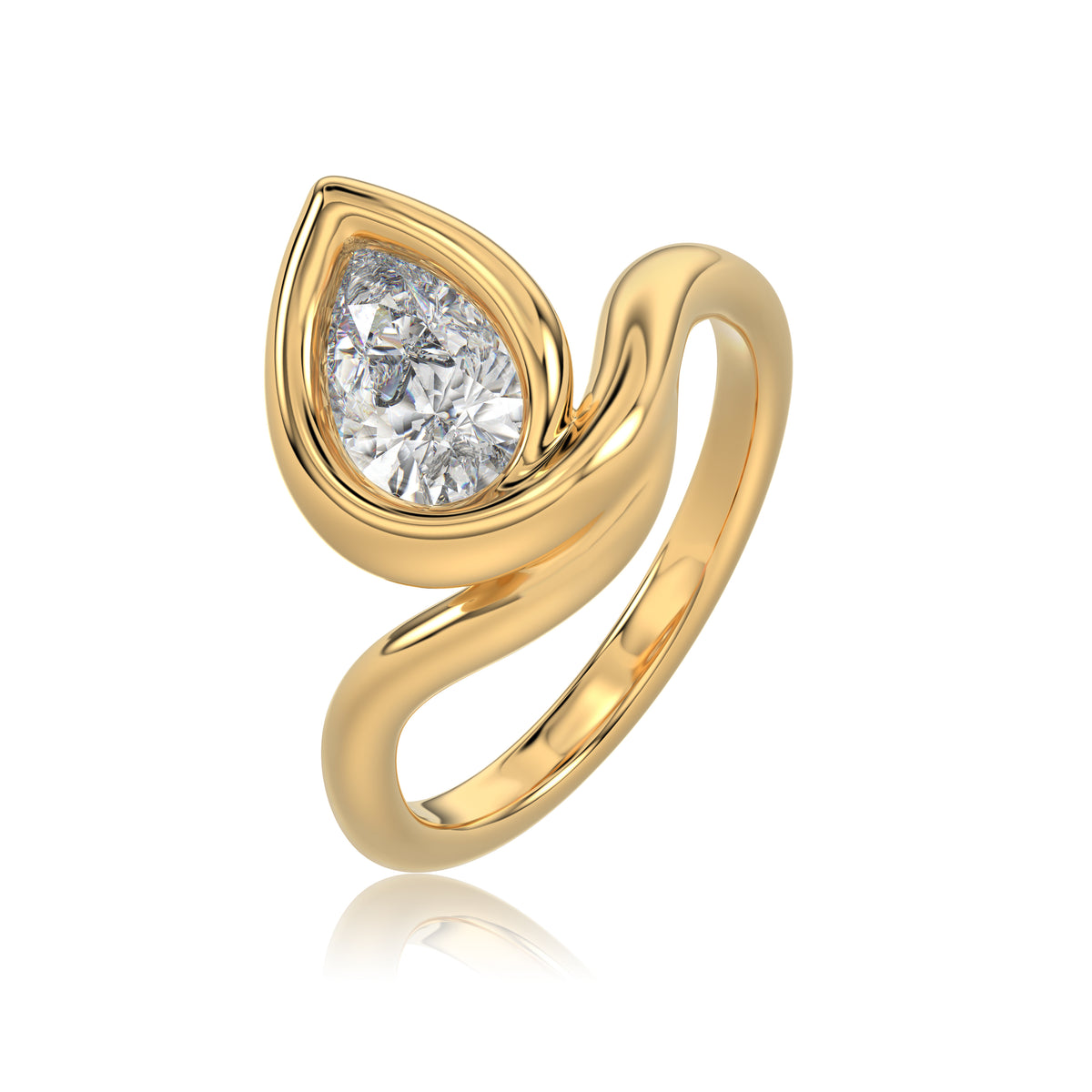 Pear Bezel Ring