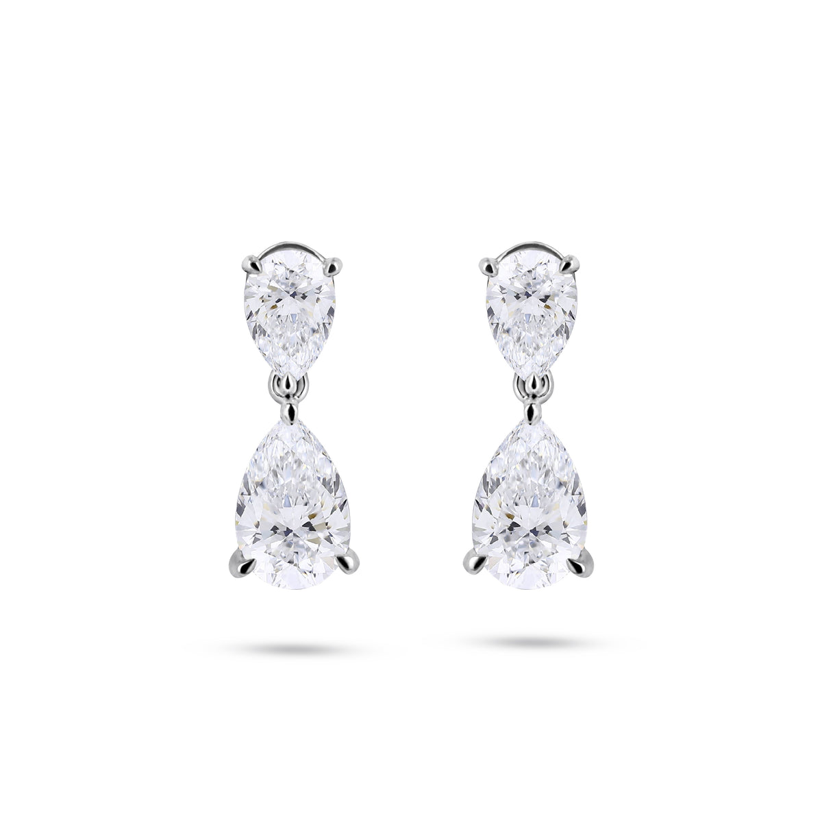 Pear Diamond Drop Earrings