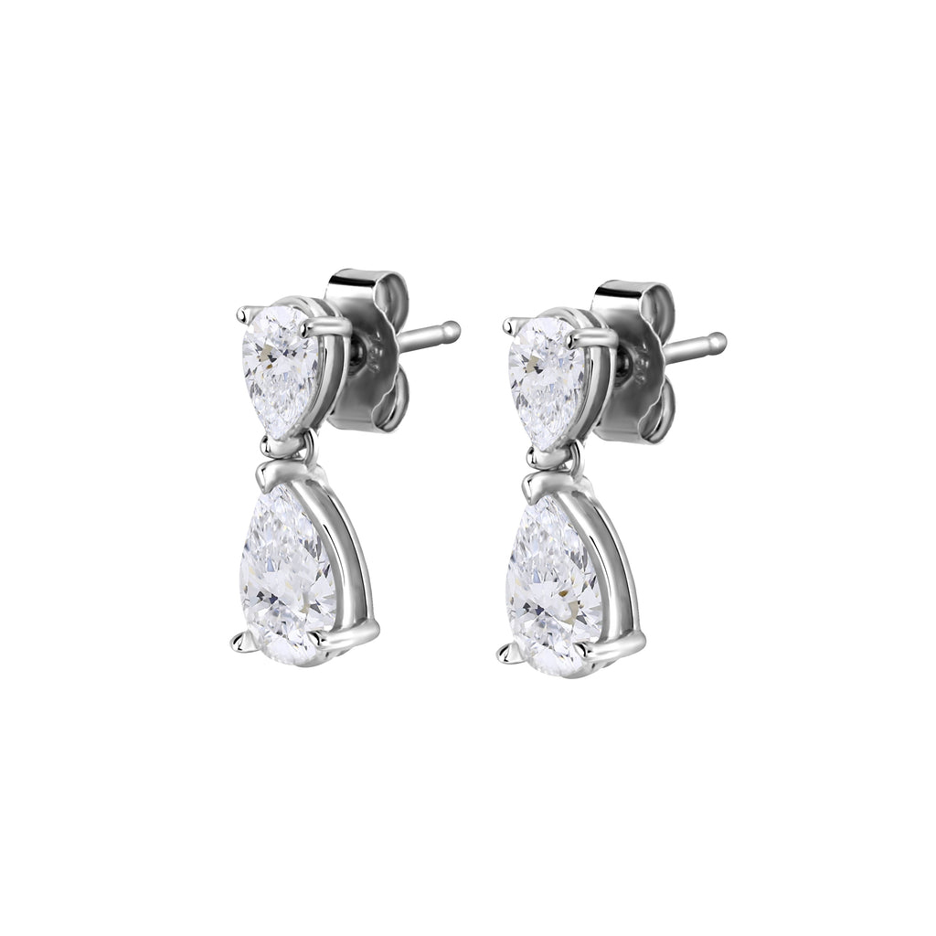 Pear Diamond Drop Earrings