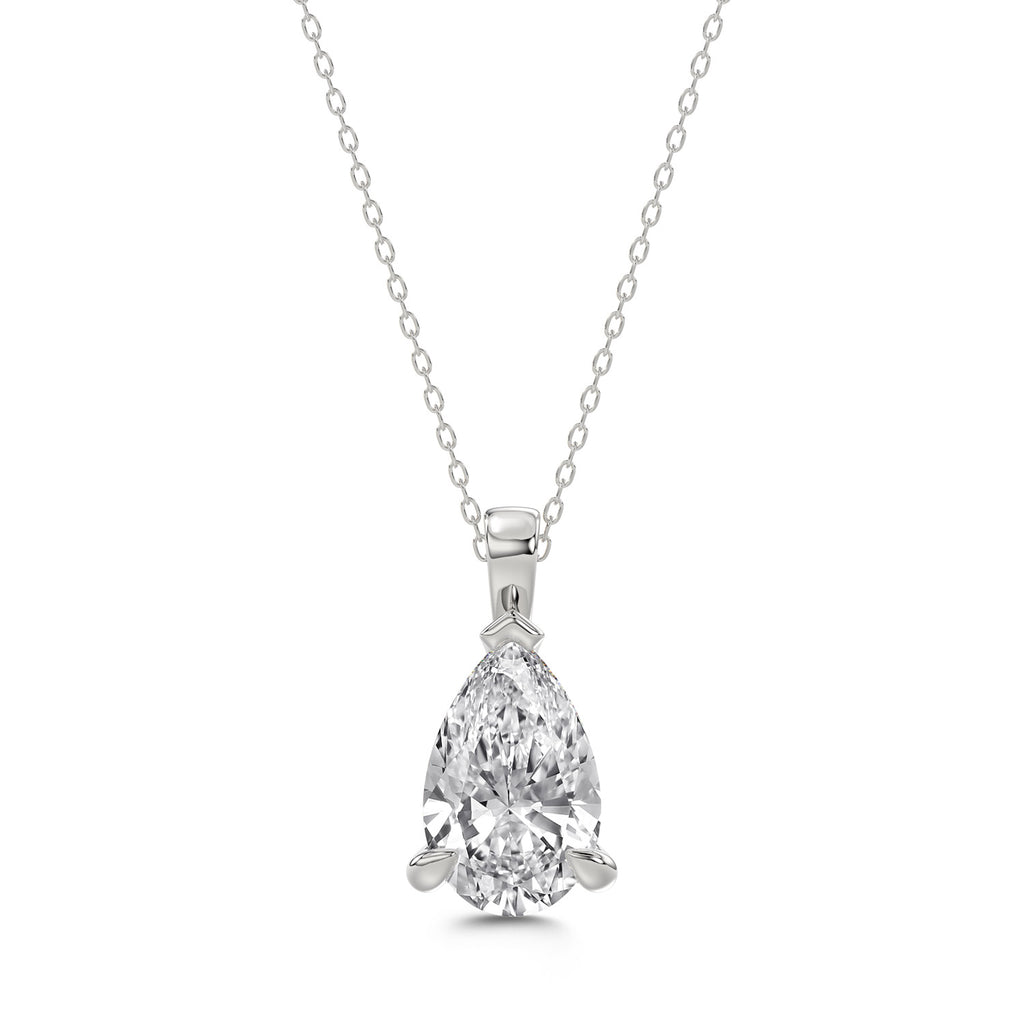 Pear Diamond Solitaire Necklace