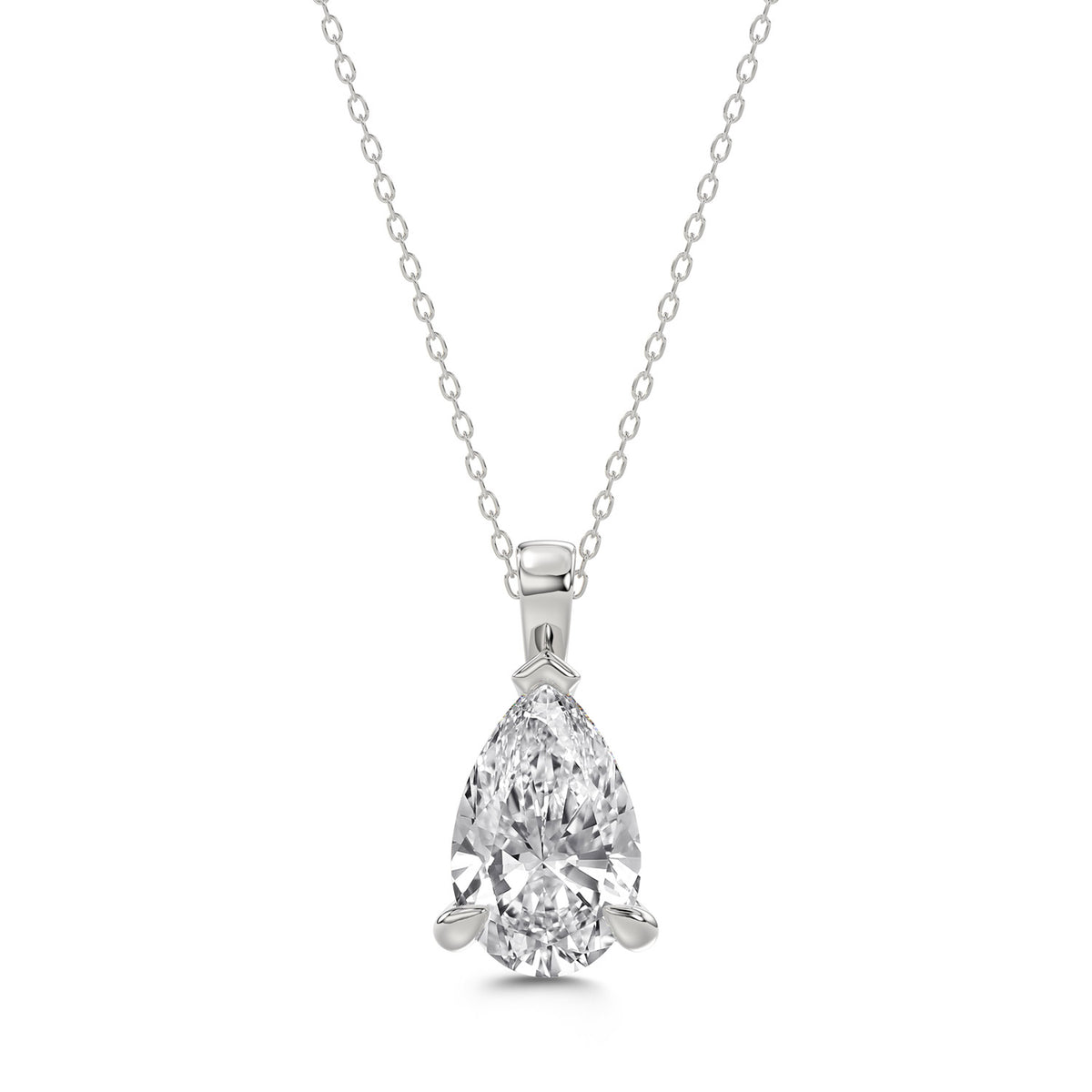 Pear Diamond Solitaire Necklace