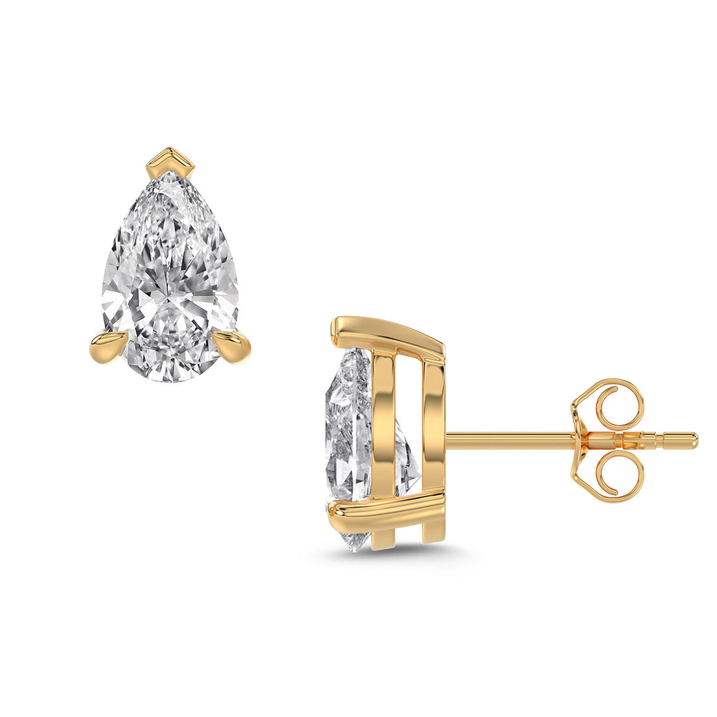 Pear Diamond Stud Earrings