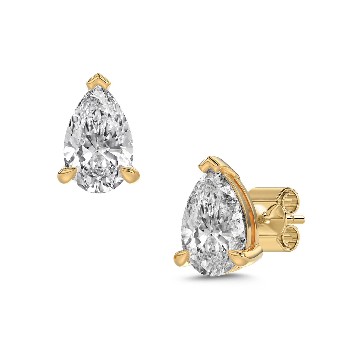 Pear Diamond Stud Earrings