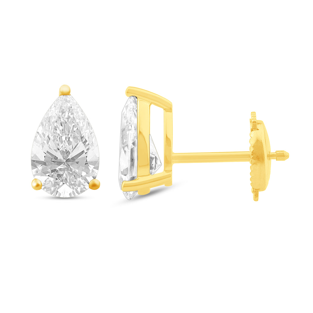 Pear Diamond Stud Earrings
