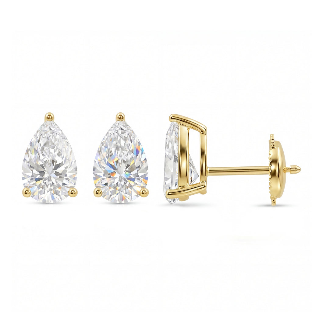 Pear Diamond Stud Earrings