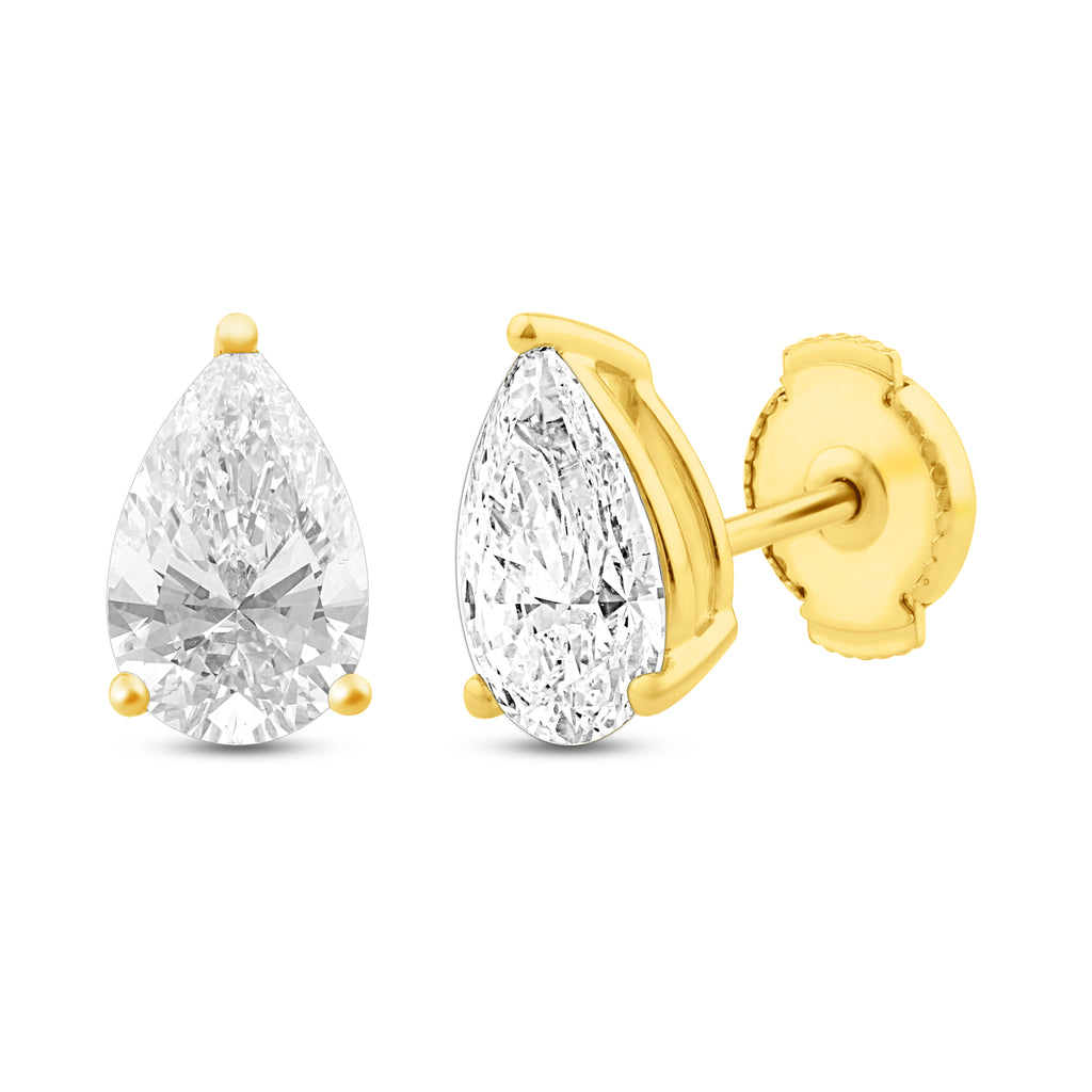 Pear Diamond Stud Earrings