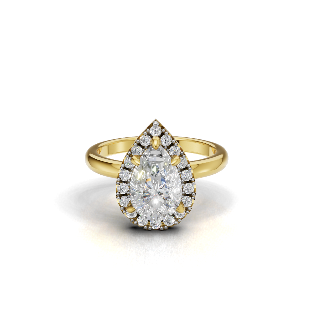 Pear Halo Ring