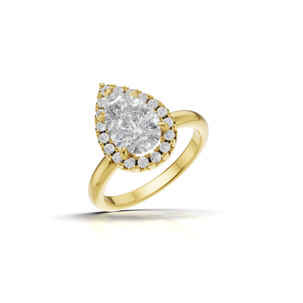 Pear Halo Ring