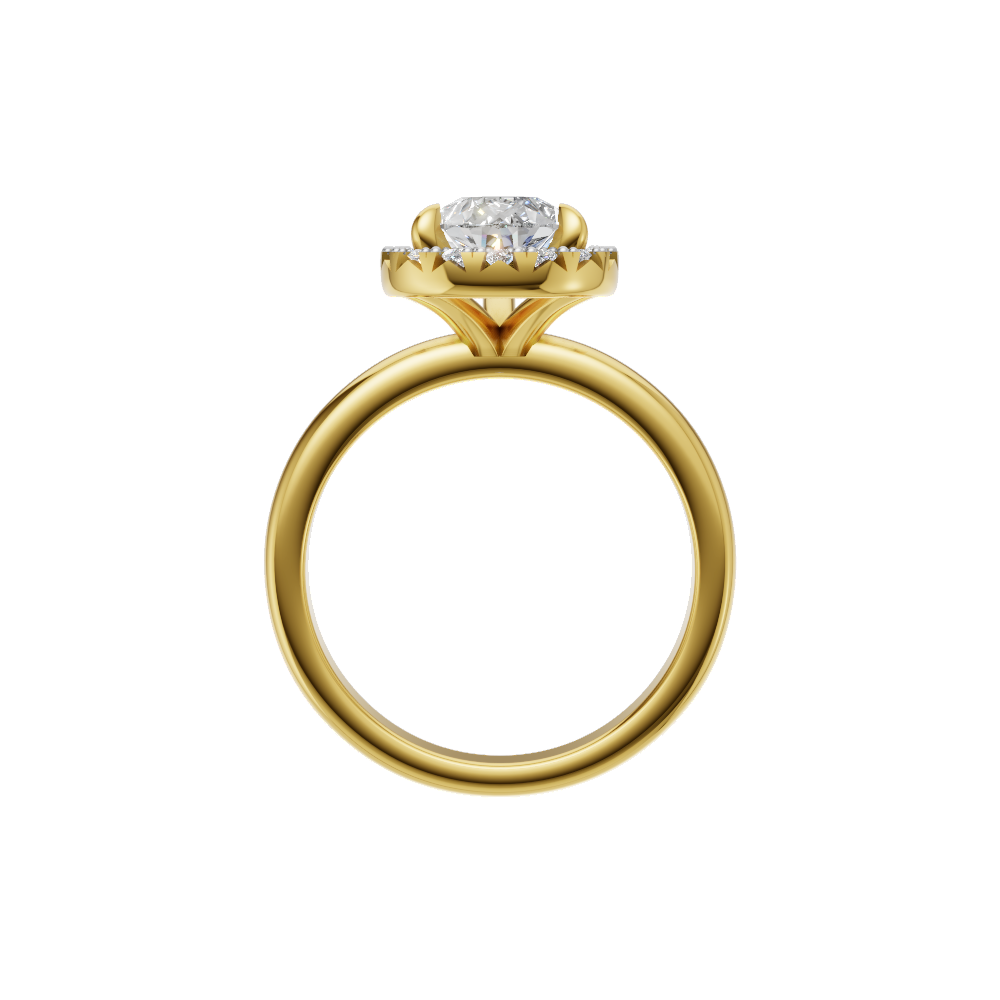 Pear Halo Ring