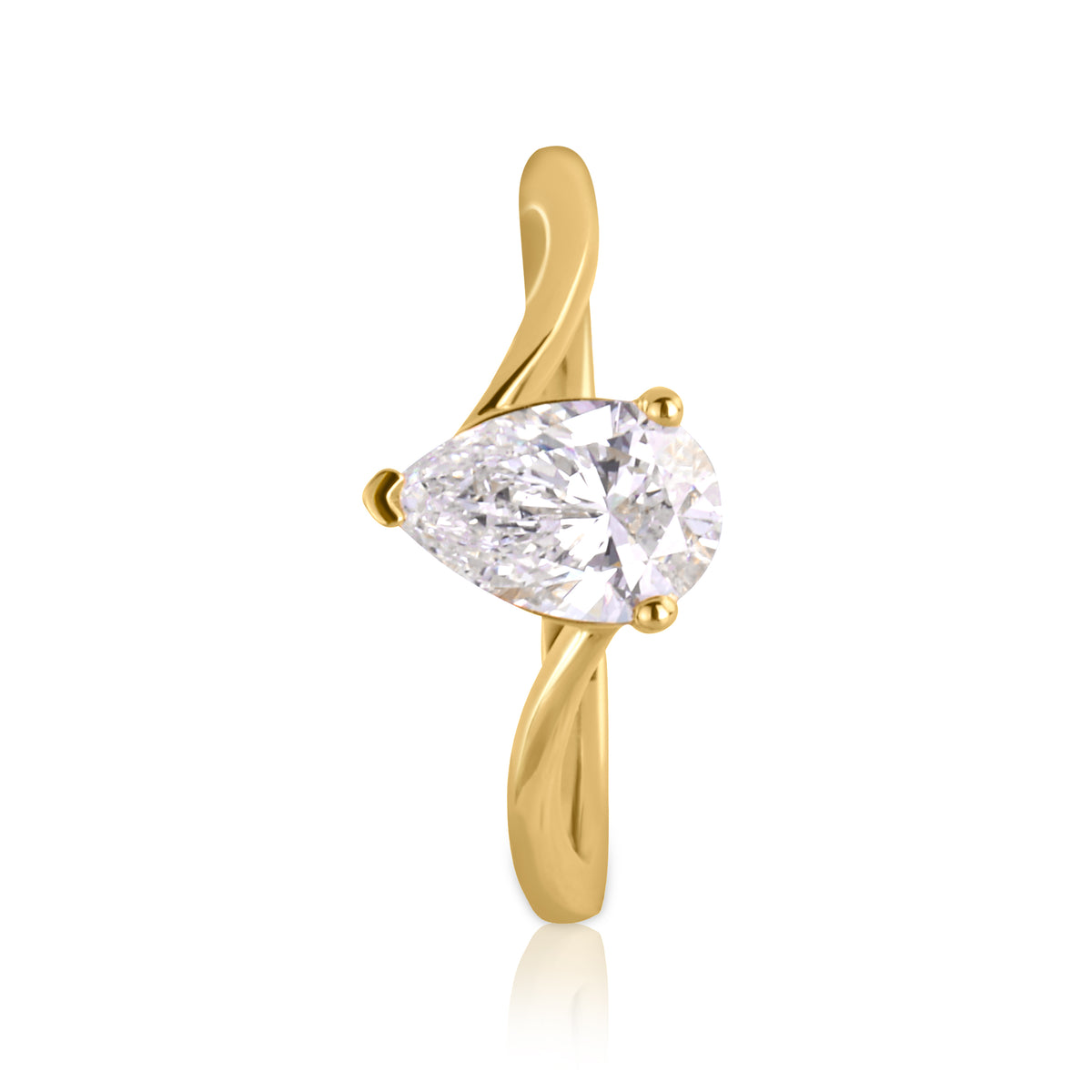 Pear Solitaire Ring