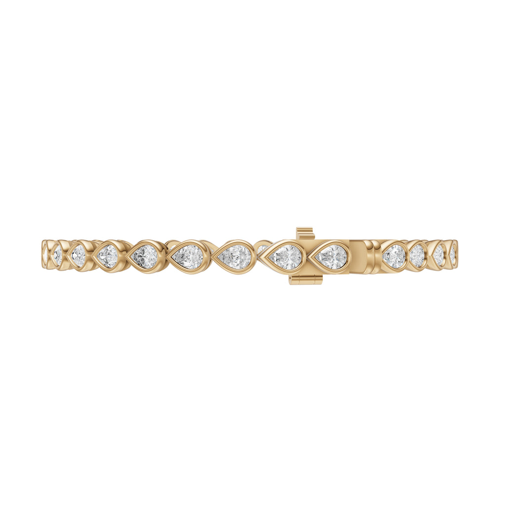 Pear Bezel Diamond Tennis Bracelet