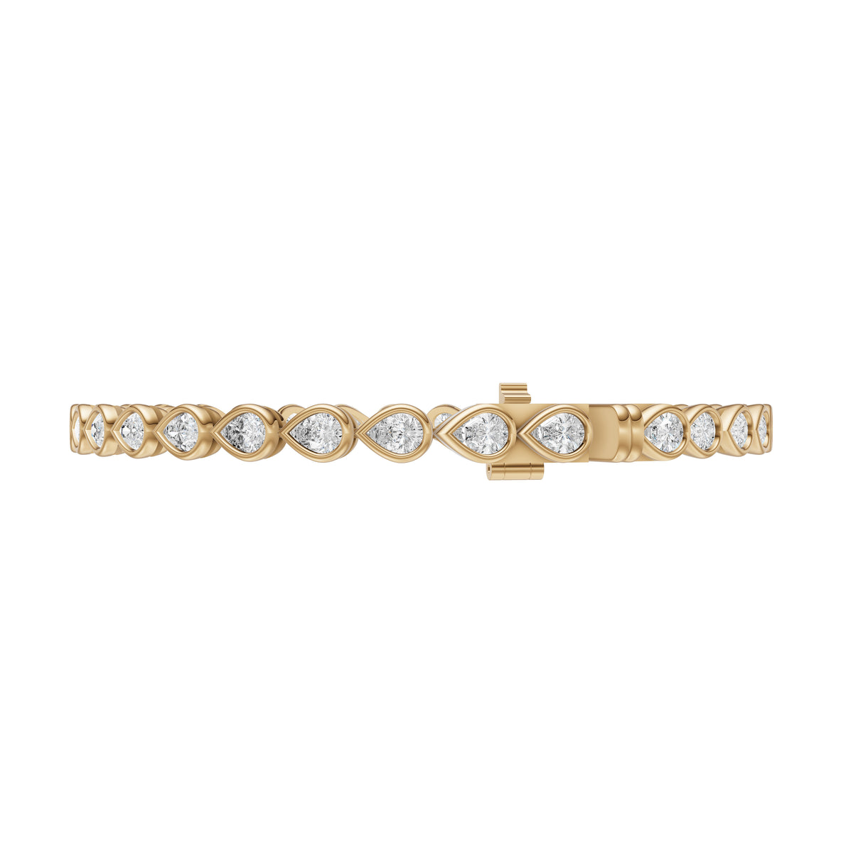 Pear Bezel Diamond Tennis Bracelet