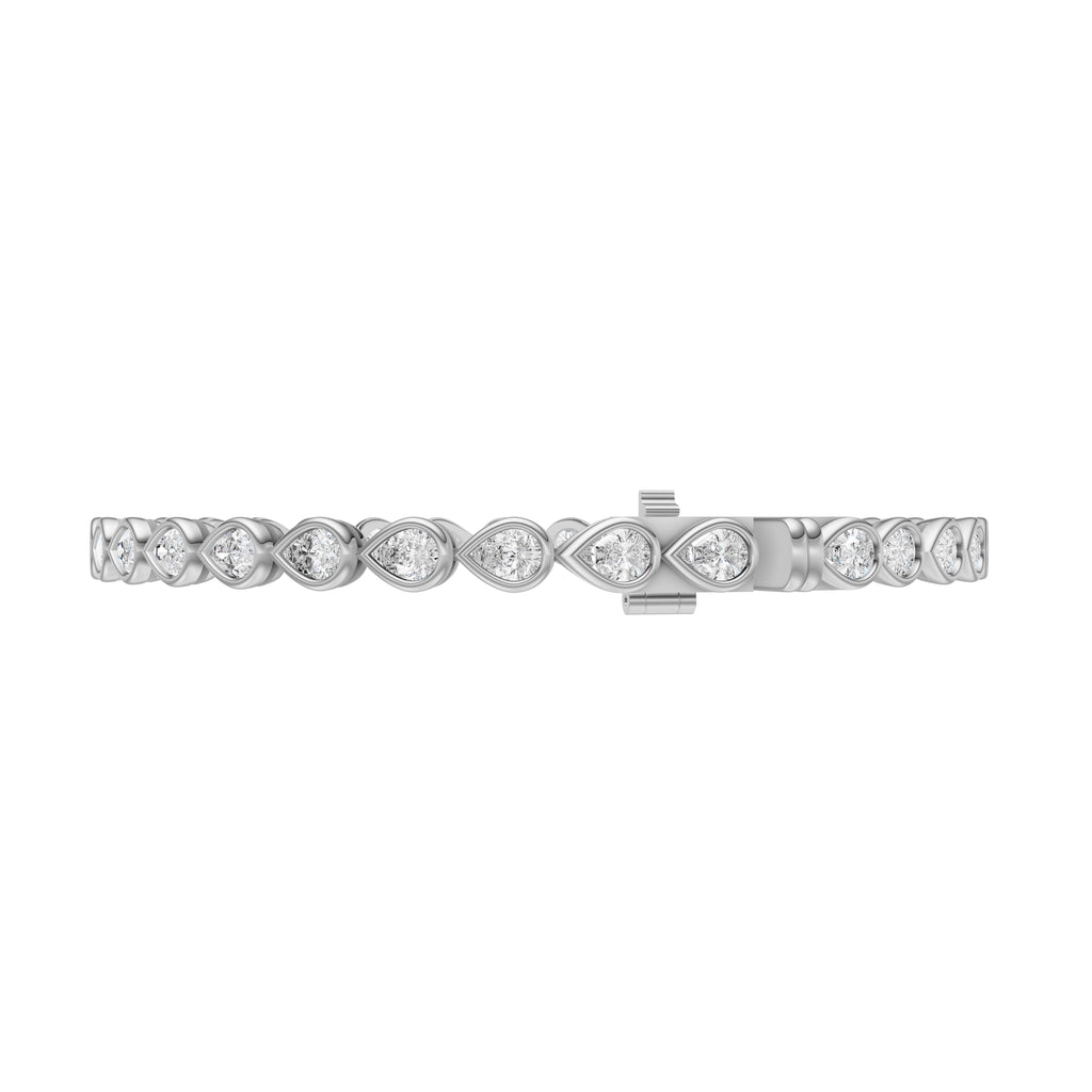 Pear Bezel Diamond Tennis Bracelet