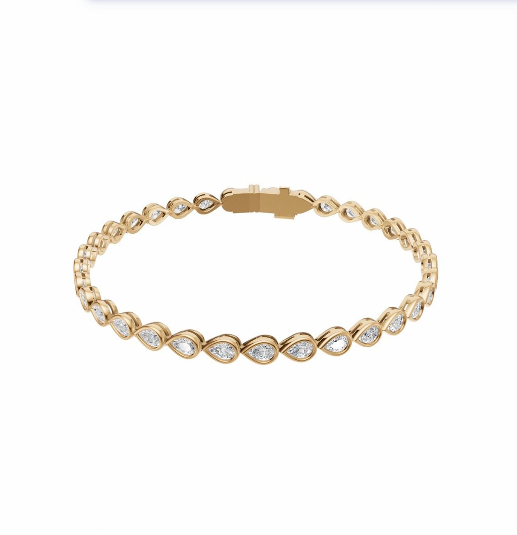 Pear Bezel Diamond Tennis Bracelet