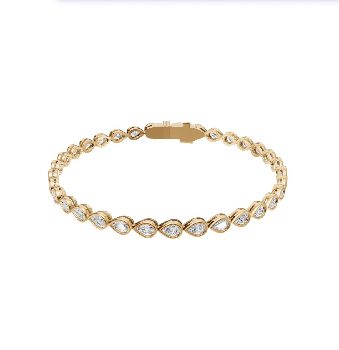 Pear Bezel Diamond Tennis Bracelet