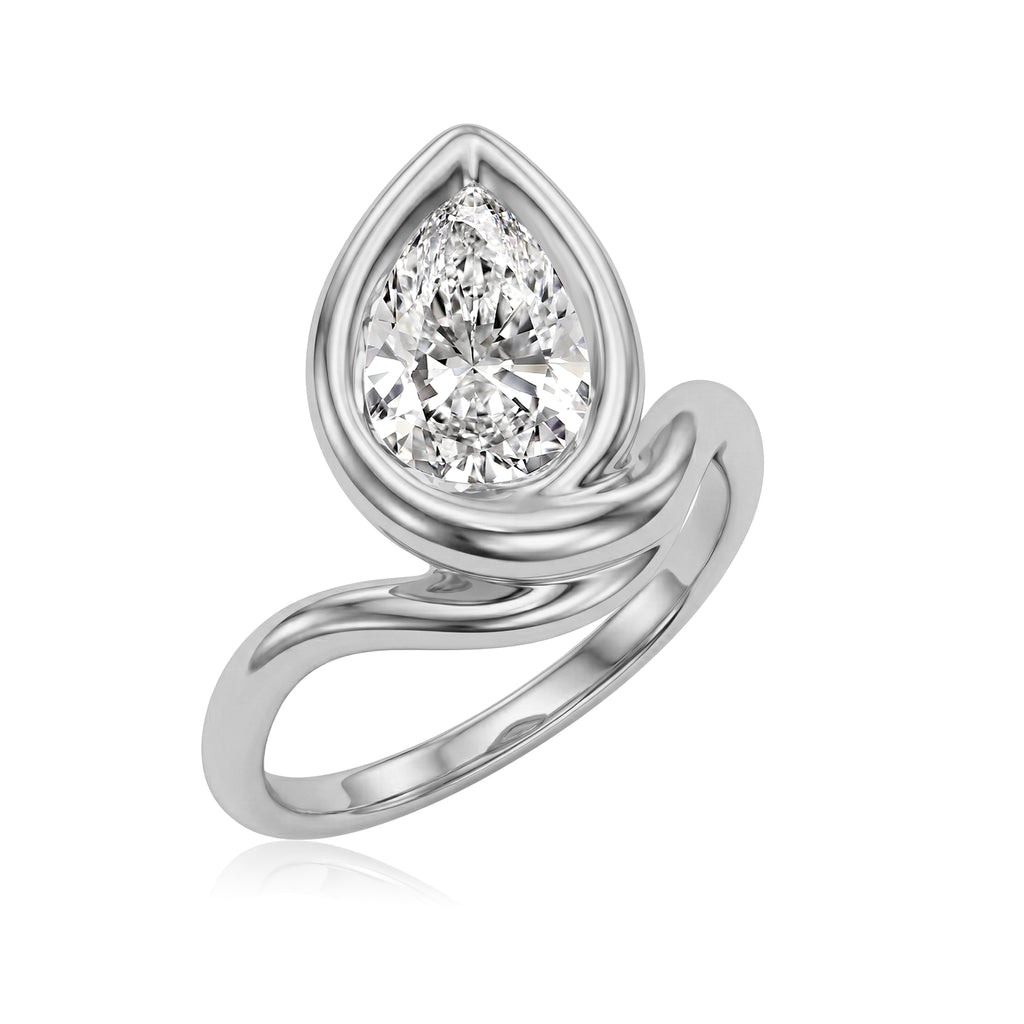 Pear Bezel Ring