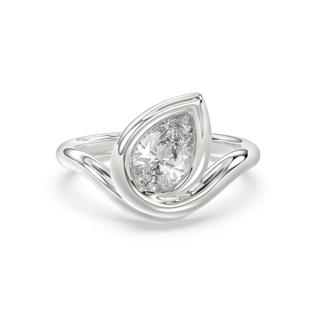 Pear Bezel Ring