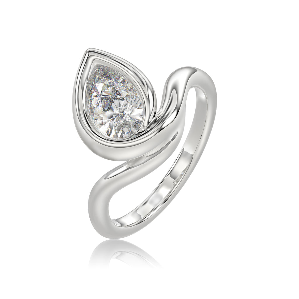 Pear Bezel Ring