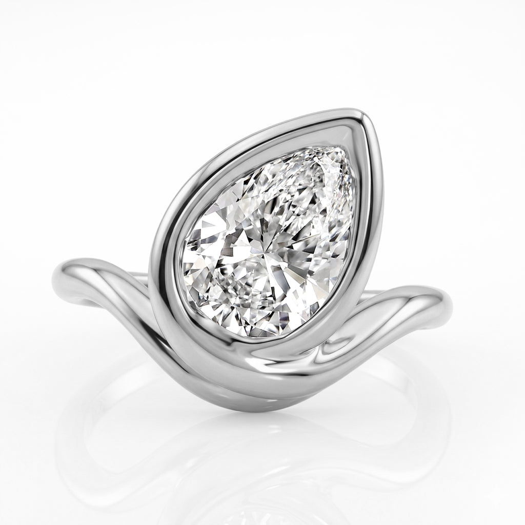 Pear Bezel Ring