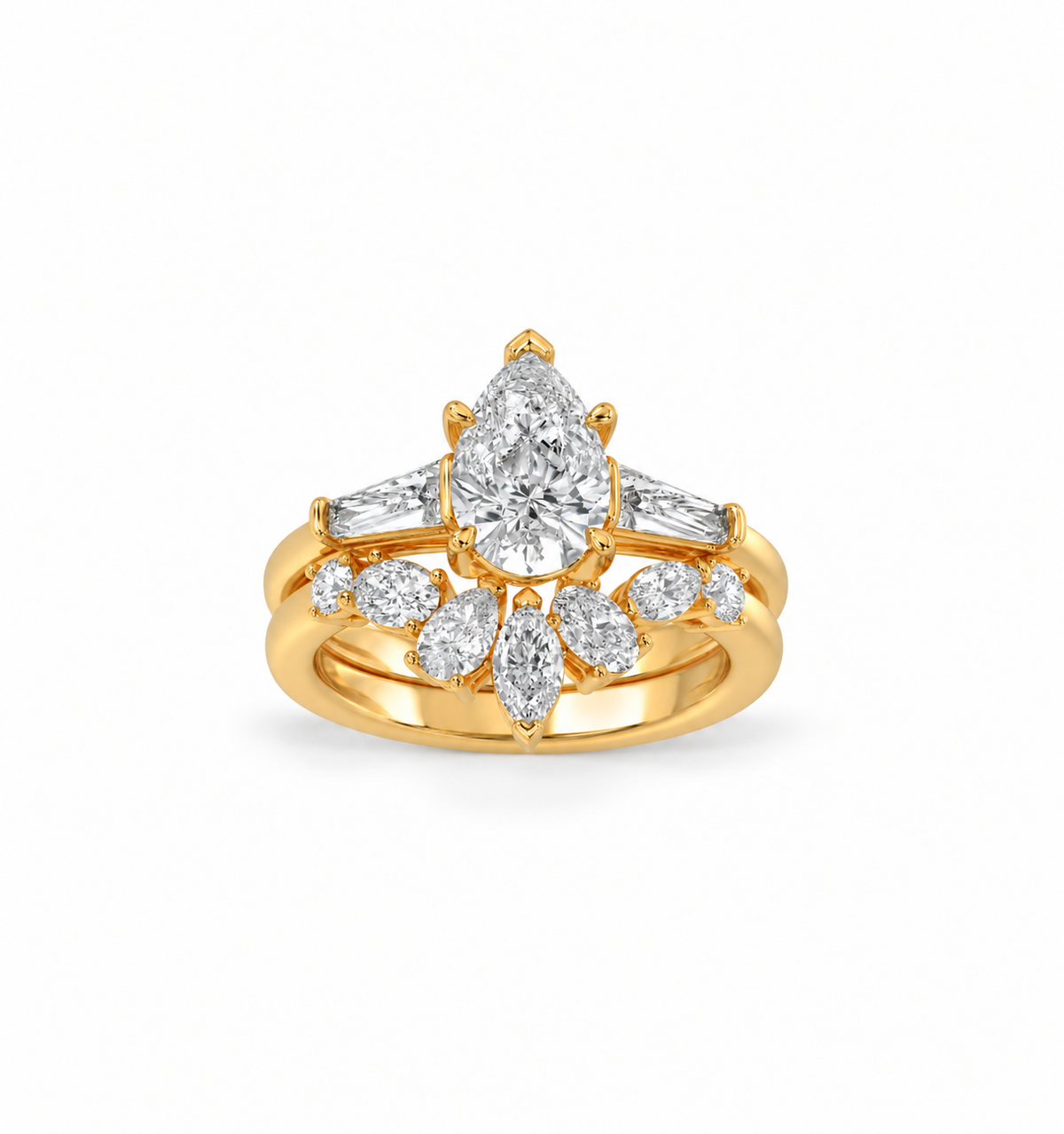 Pear Diamond Bridal Set