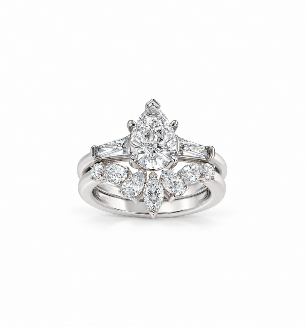 Pear Diamond Bridal Set