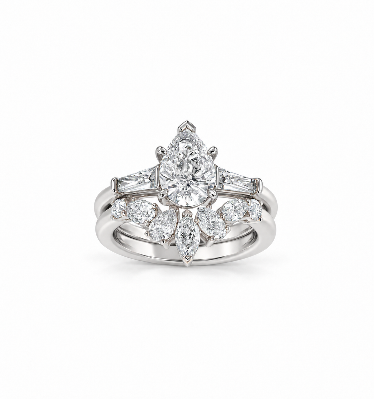 Pear Diamond Bridal Set