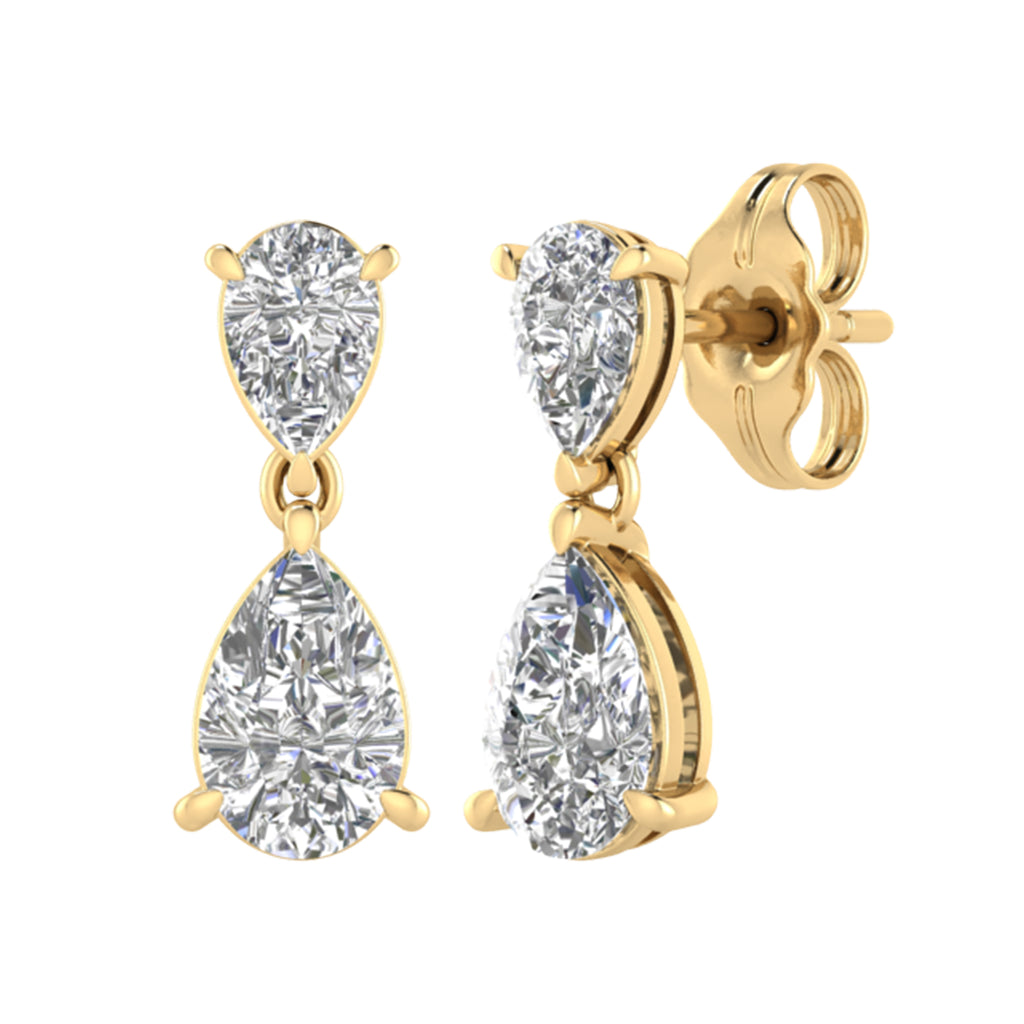 Pear Diamond Drop Earrings