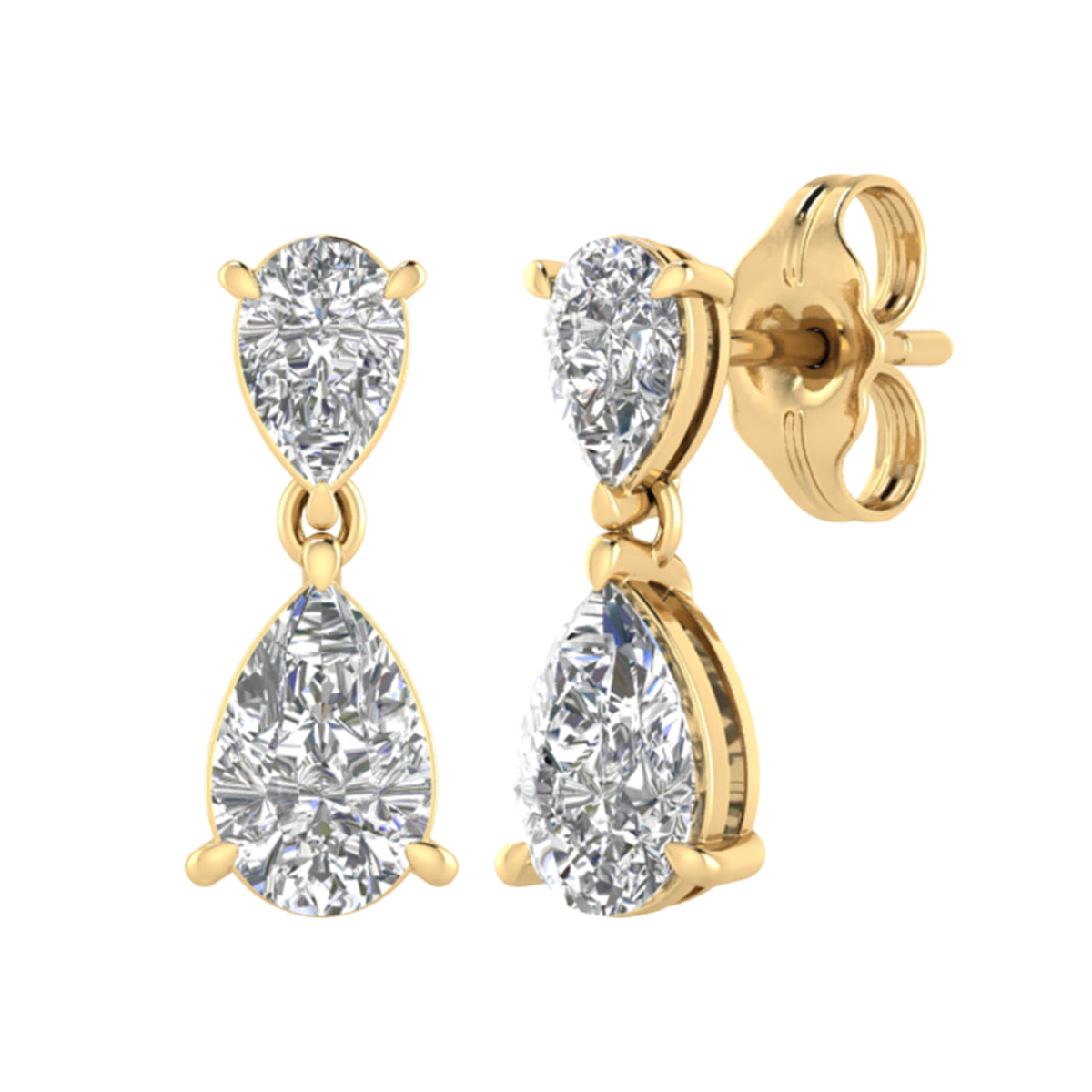 Pear Diamond Drop Earrings