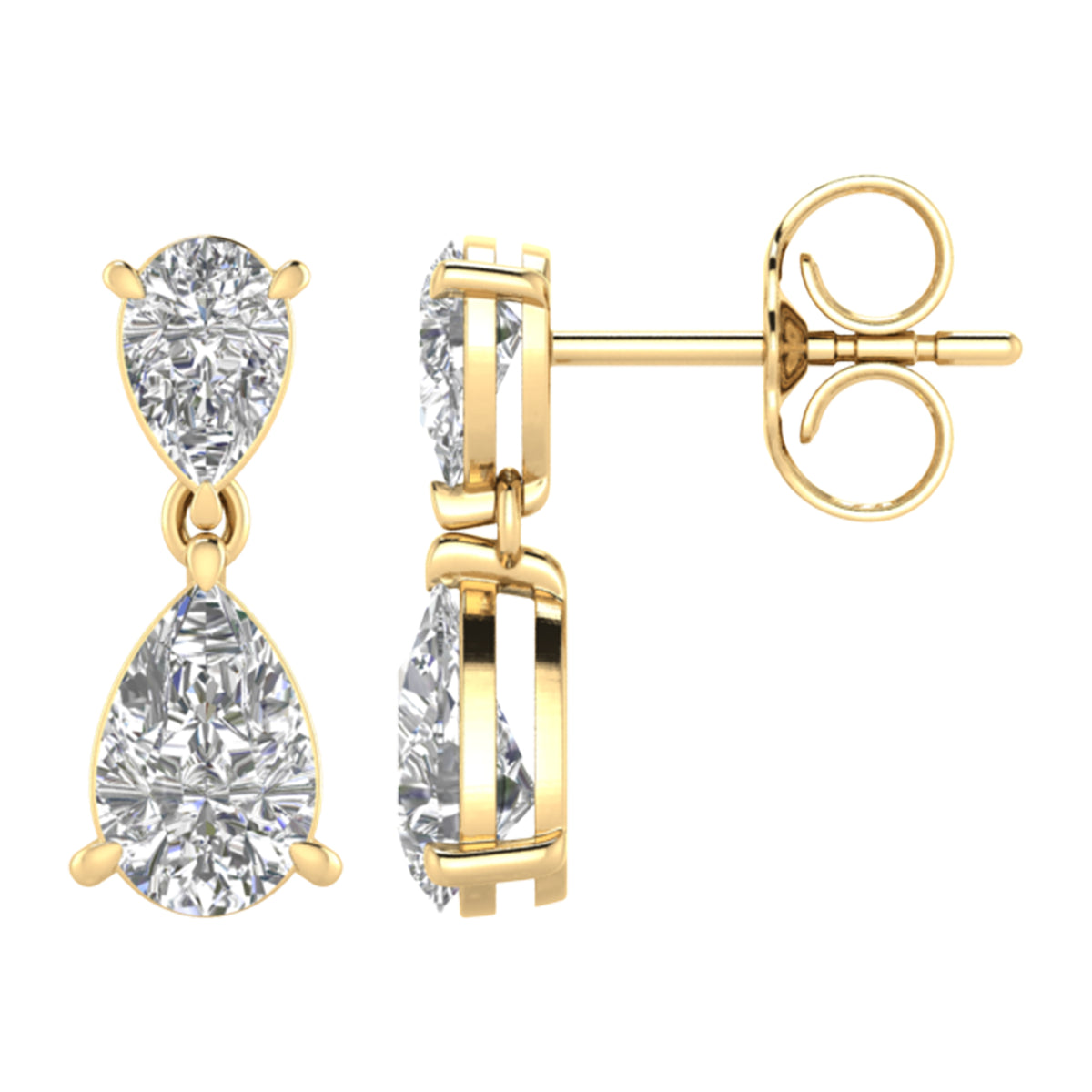 Pear Diamond Drop Earrings