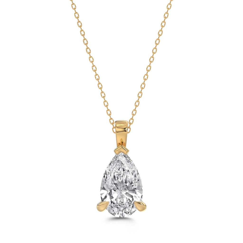 Pear Diamond Solitaire Necklace