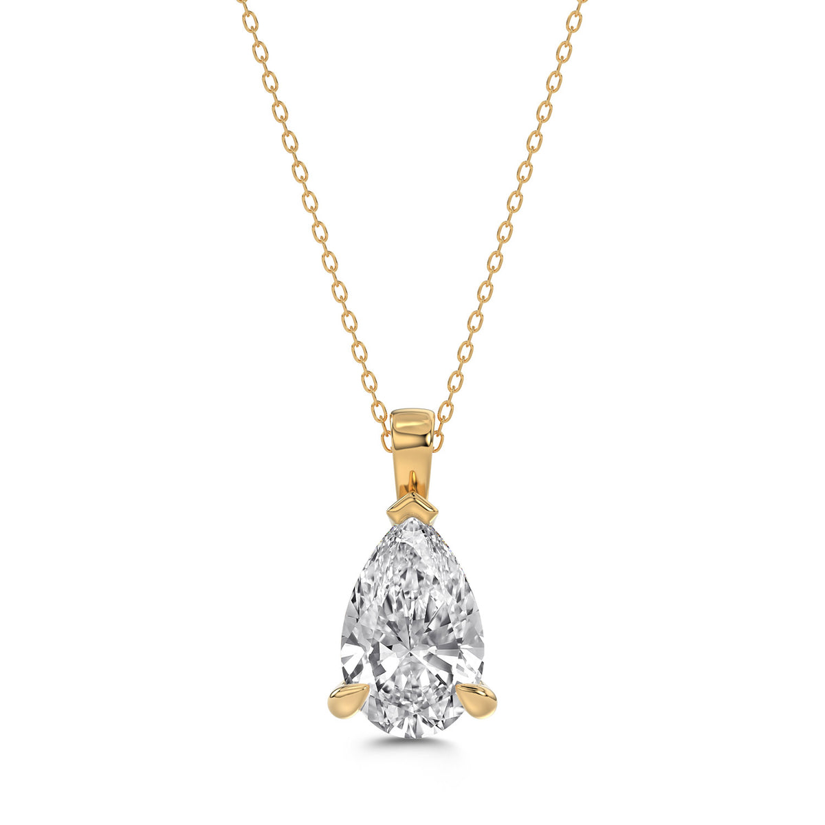 Pear Diamond Solitaire Necklace