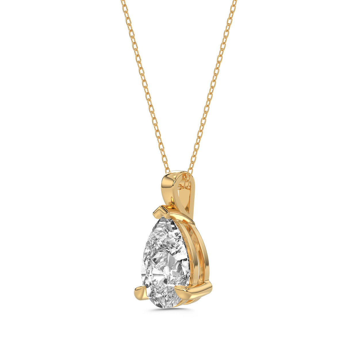 Pear Diamond Solitaire Necklace