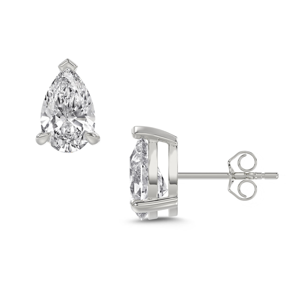 Pear Diamond Stud Earrings