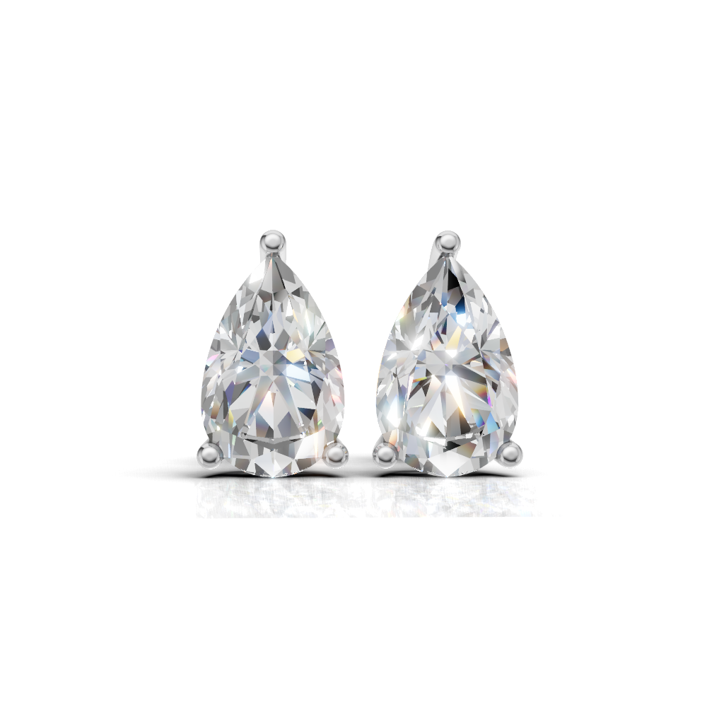 Pear Diamond Stud Earrings
