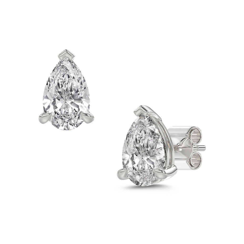 Pear Diamond Stud Earrings