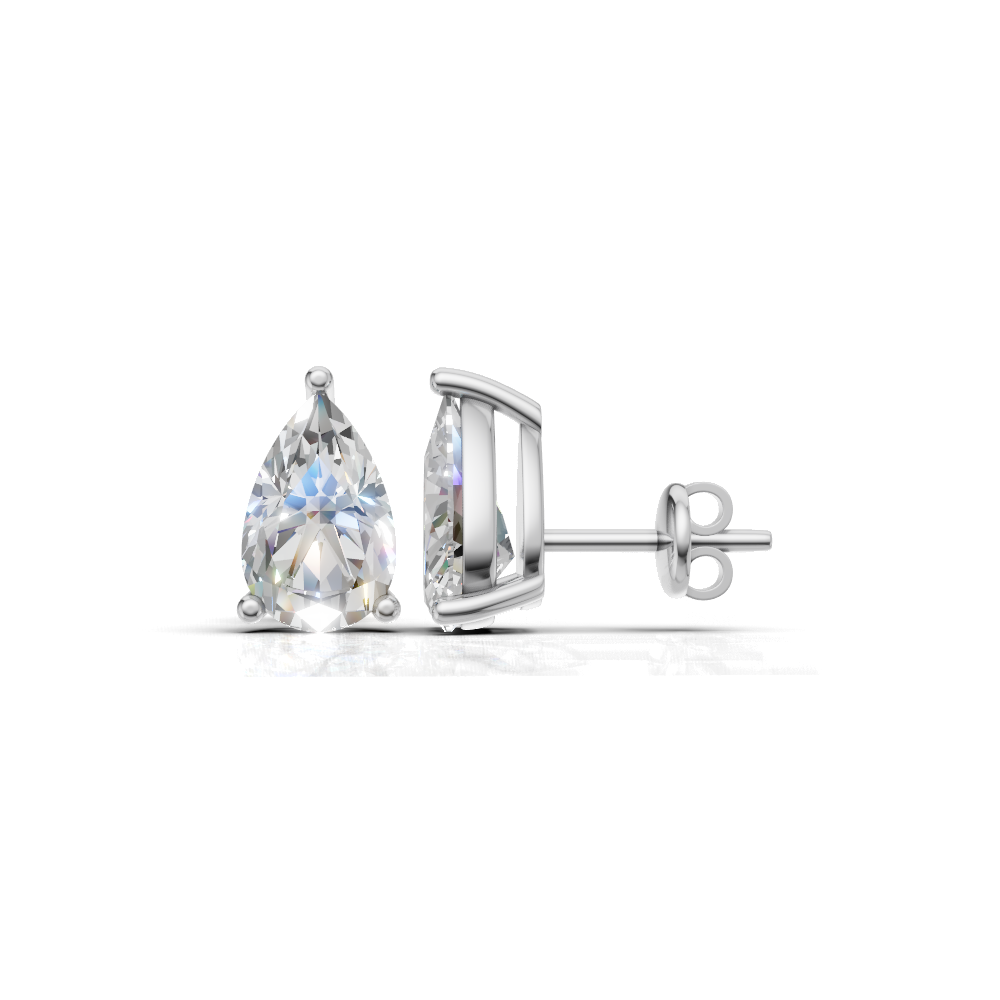Pear Diamond Stud Earrings