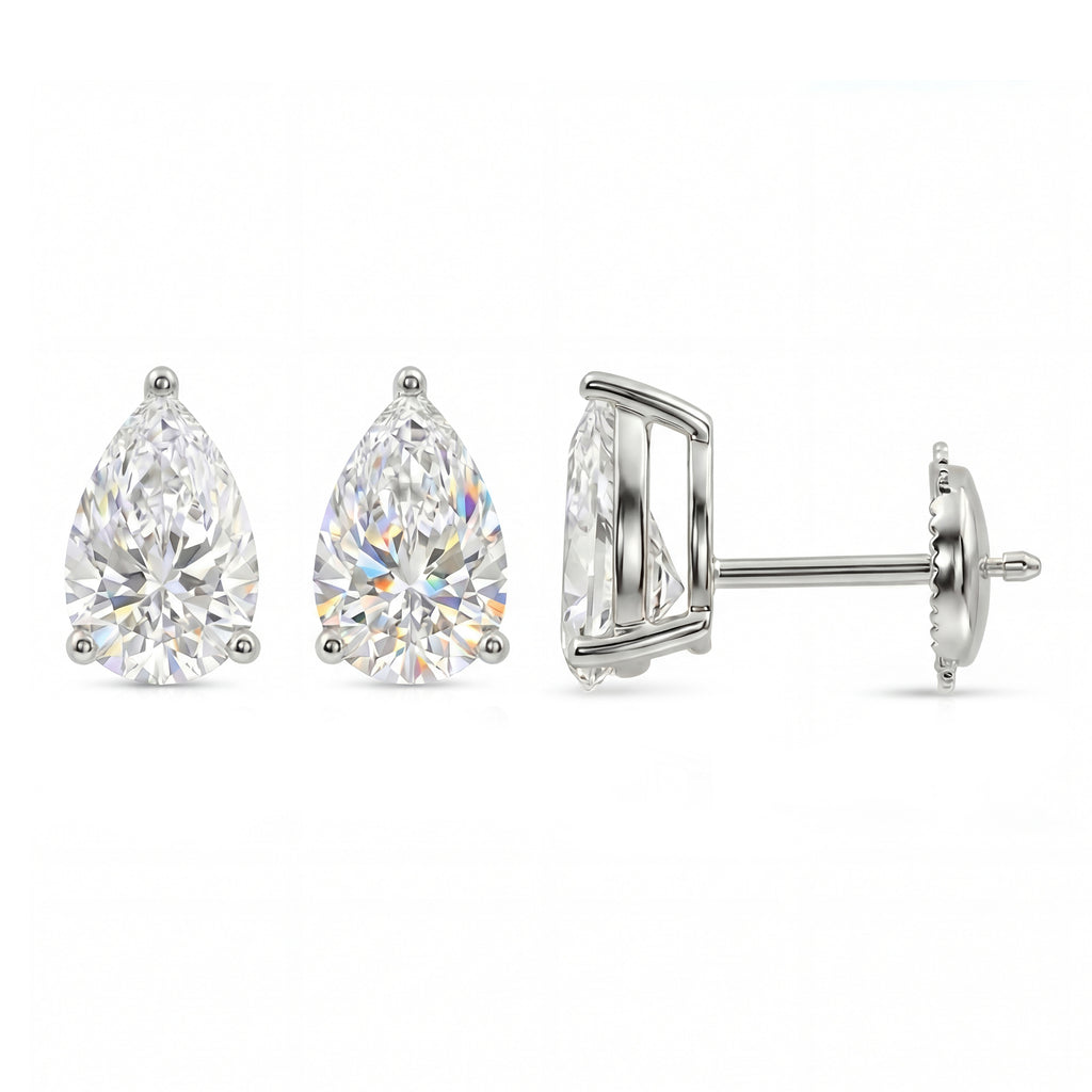 Pear Diamond Stud Earrings