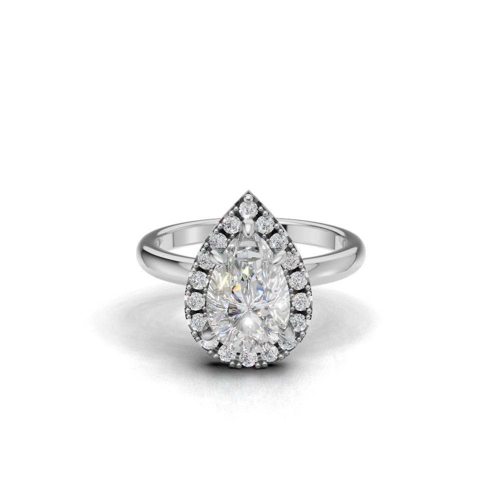 Pear Halo Ring