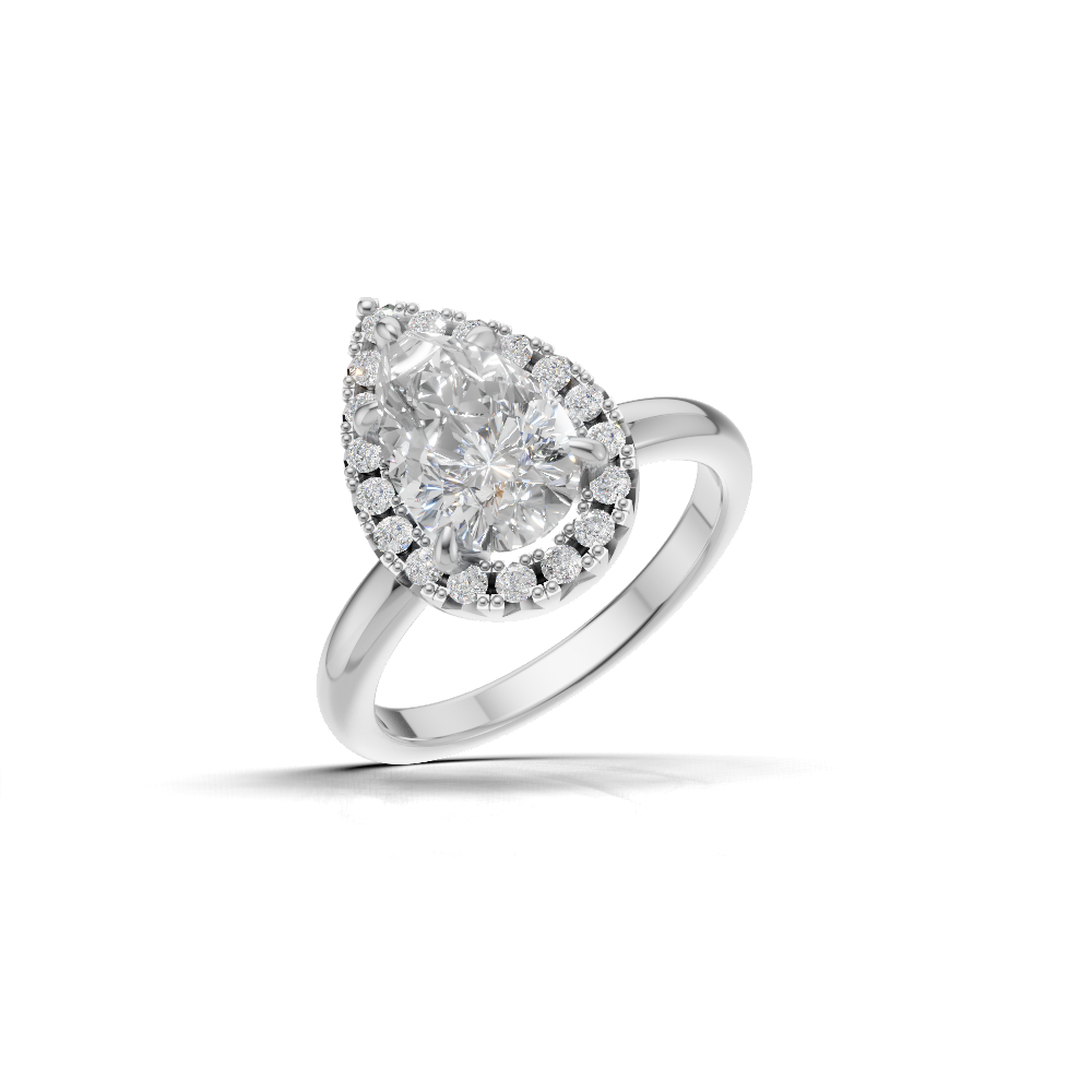 Pear Halo Ring
