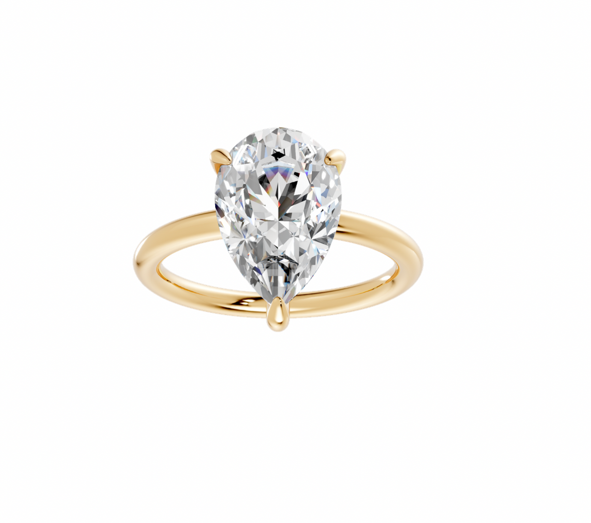 Pear Hidden Halo Ring