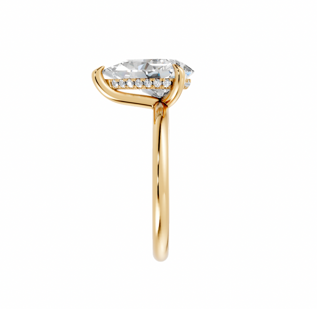 Pear Hidden Halo Ring